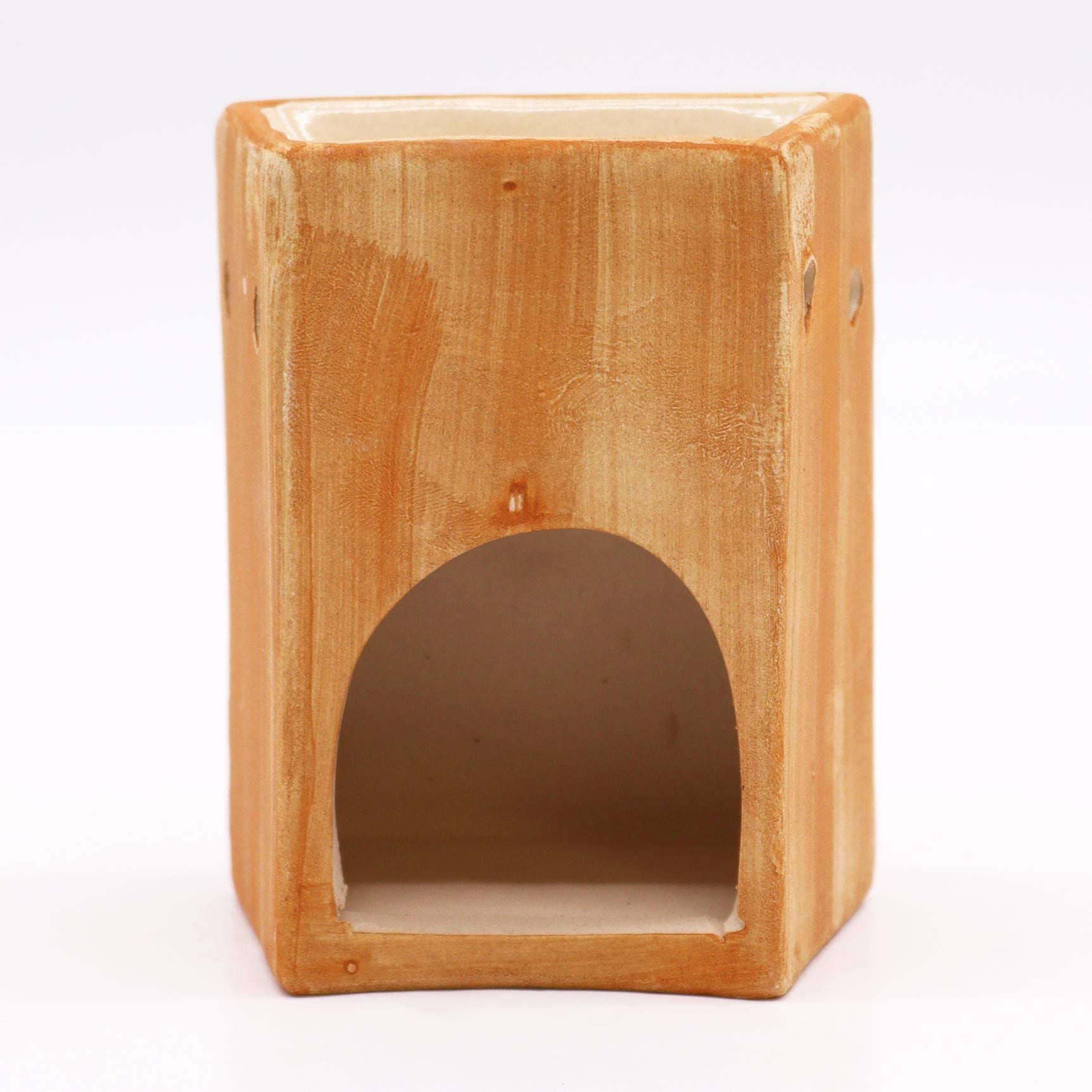 Bonsai Harmony Oil Burner – Hand-Painted Natural Ceramic – detail view