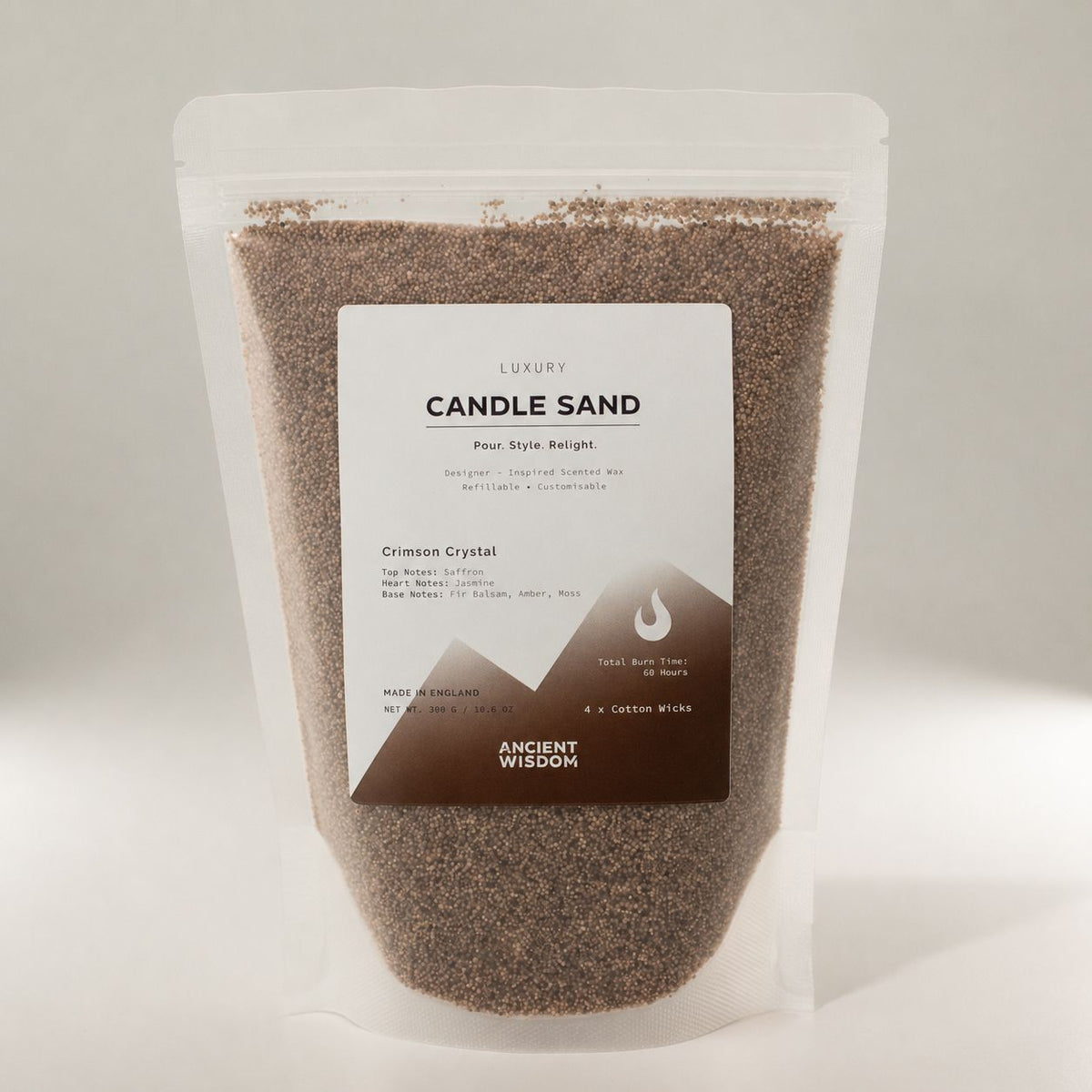 Crimson Crystal Candle Sand - Mocha Brown, 300g