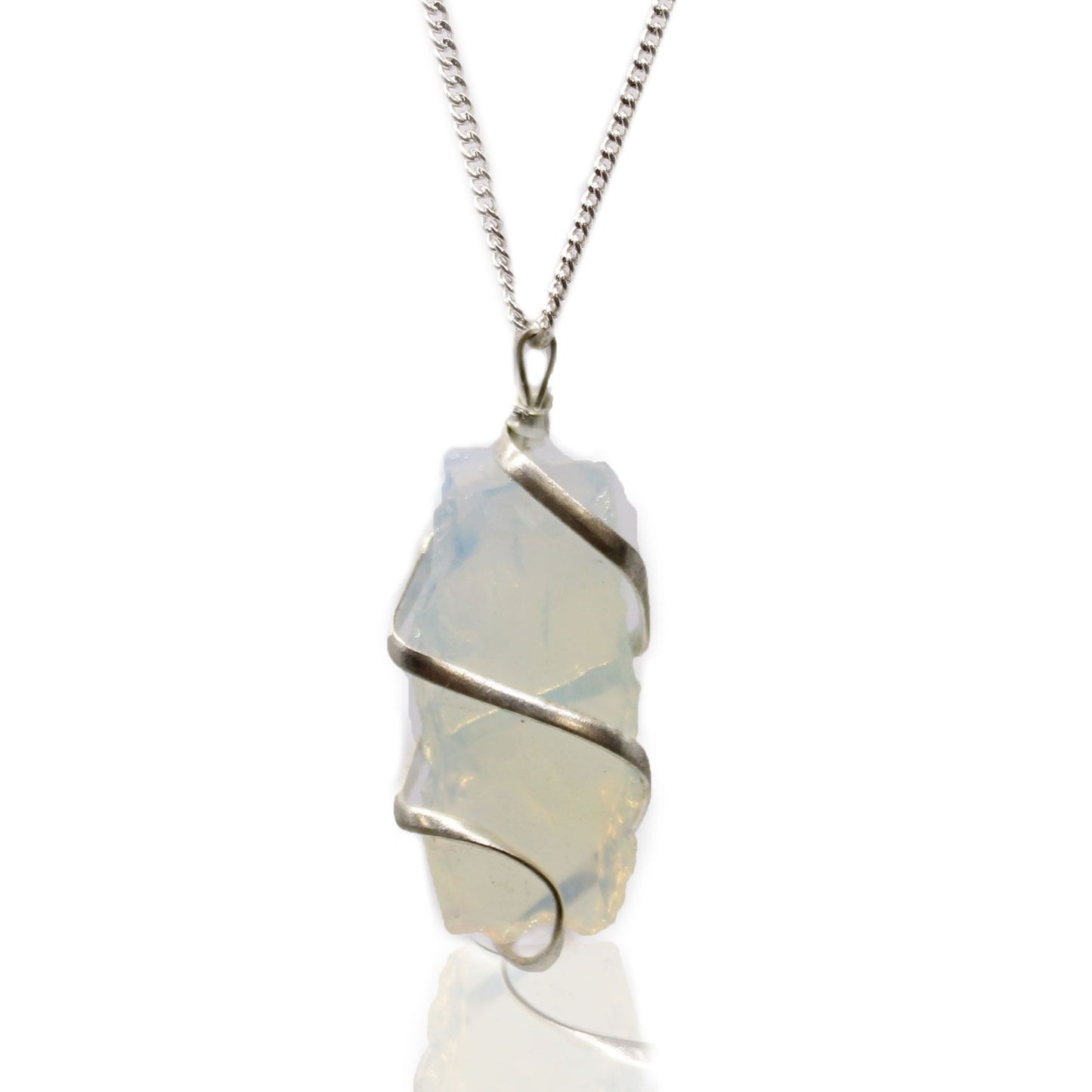 Cascade Wrapped Gemstone Necklace - Rough Opalite | Auro & Co
