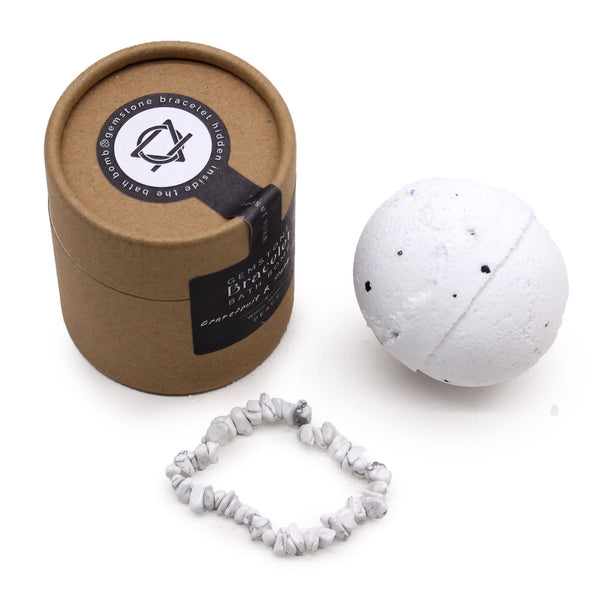 White Jasper Gem Bracelet Bath Bomb | Auro & Co