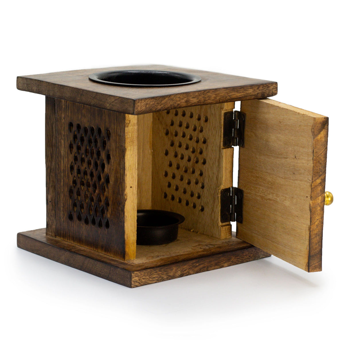 Tree of Life Mango Wood Box Oil Burner, Large