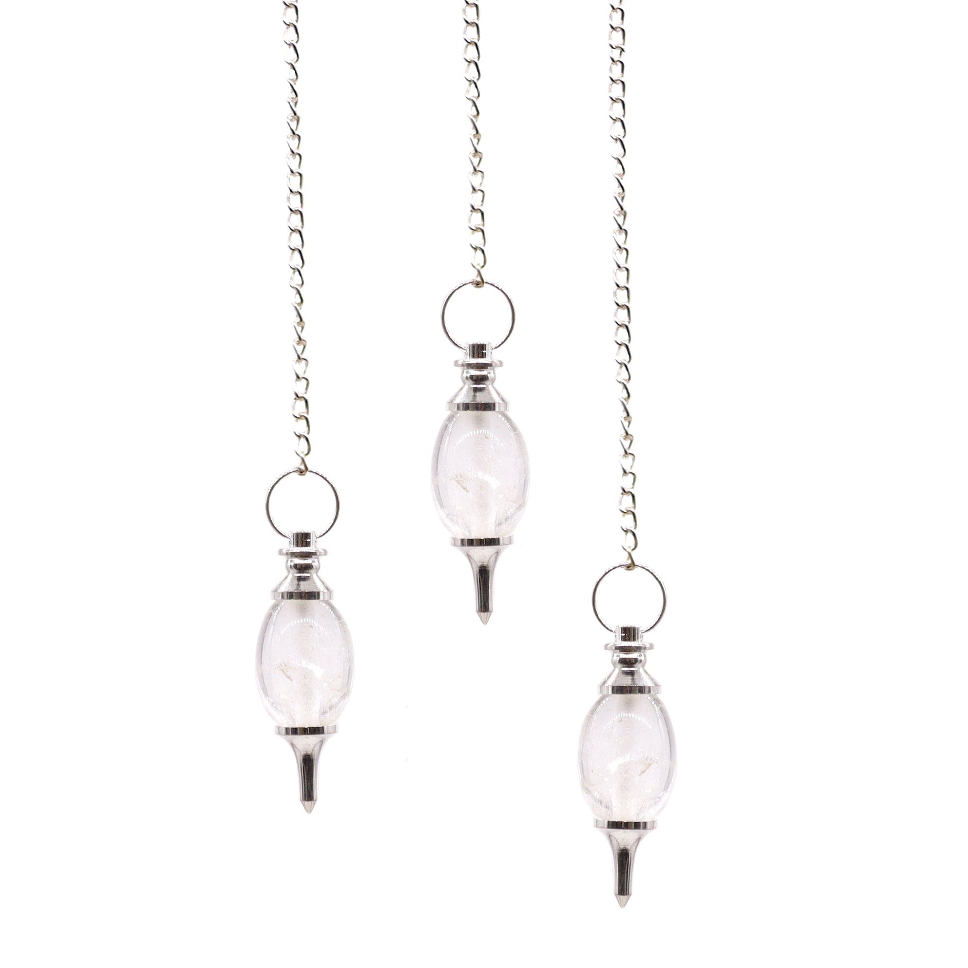 Lingam Shaped Gemstone Pendulum - Rock Quartz | Auro & Co