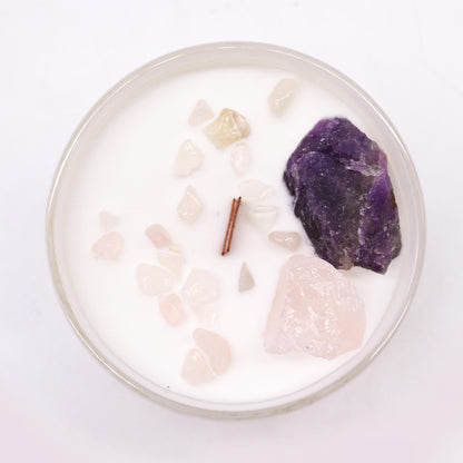 Third Eye Chakra Crystal Candle - Intuitive Vision