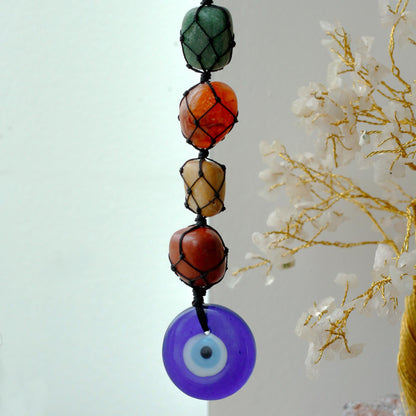 Hanging Chakra Stone  Pendant - Evil Eye – detail view