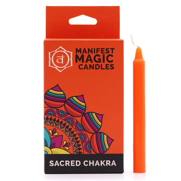Manifest Magic Candles (pack of 12) - Orange - Sacred Chakra | Auro & Co