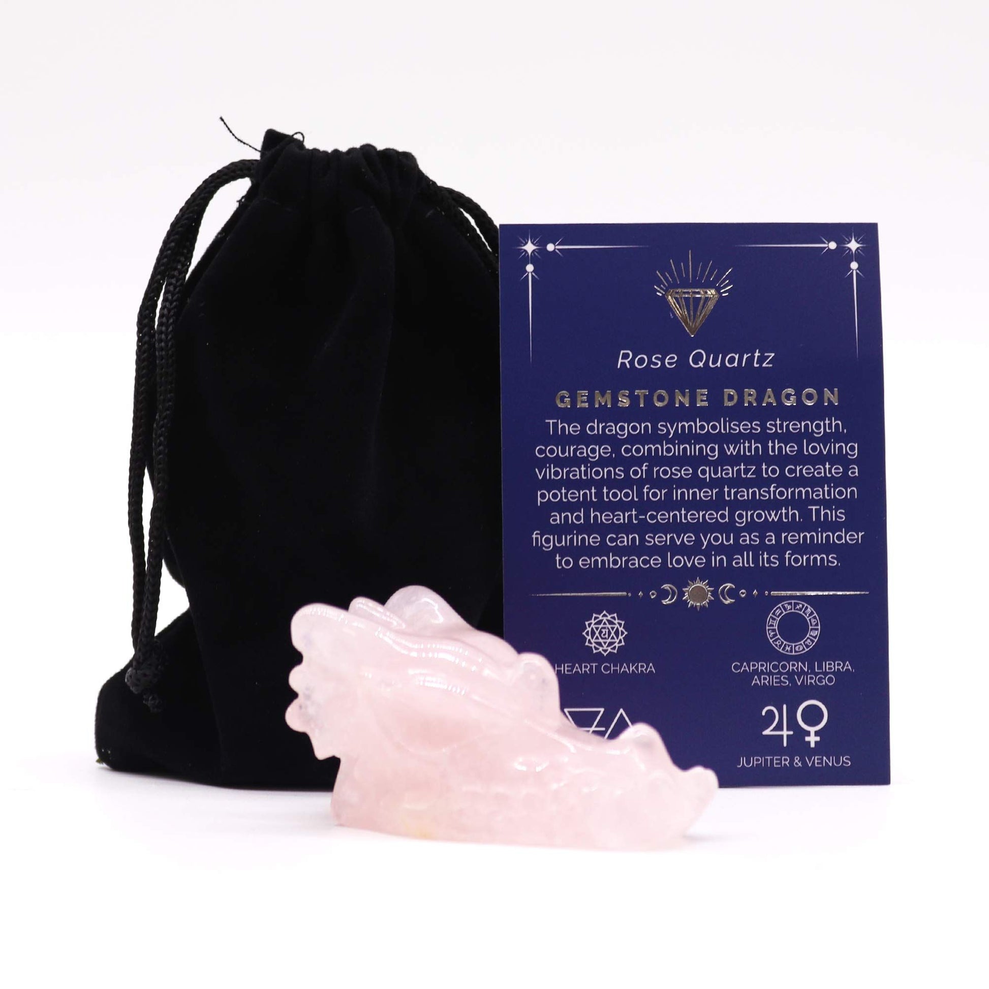 Gemstone Large Dragon Head- Rose Quartz | Auro & Co