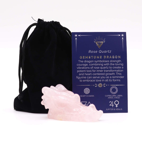 Gemstone Large Dragon Head- Rose Quartz | Auro & Co