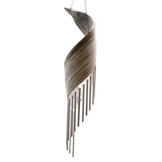 Artisan Spiral Wind Chimes – Whitewash Finish