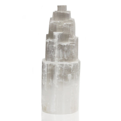 Natural Selenite Tower Lamp - 25 cm | Auro & Co