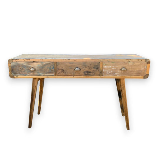 Reclaimed Teak Artisan Console Table – 150 x 50 x 80 cm