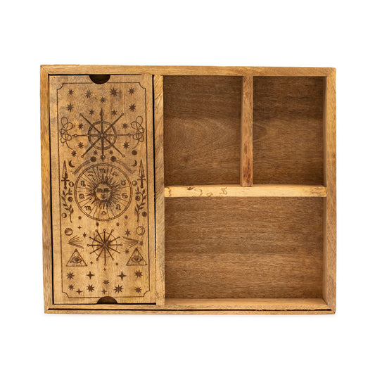 Four Section Tarot Box with Card Holder – detail view