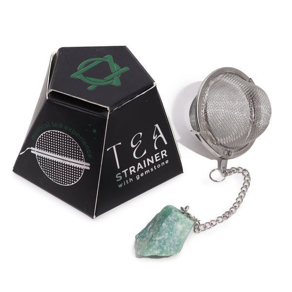 Green Aventurine Raw Crystal Tea Strainer