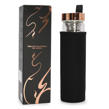 Crystal Glass Tea Infuser Bottle - Rose Gold - Red Jasper – product image 7