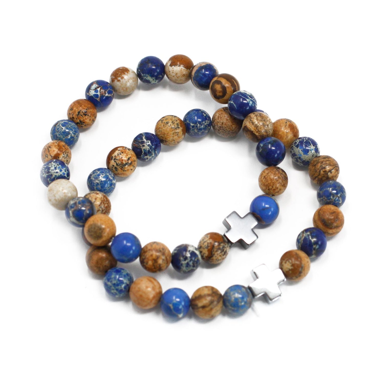 Set of 2 Gemstones Friendship Bracelets - Support - Sodalite & Picture Stone – product image 9