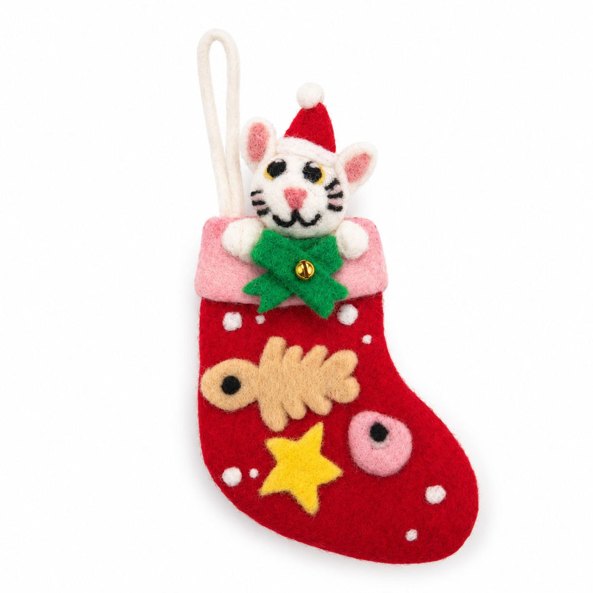 Felt Christmas Pet Stockings, Set of 6, Cat & Dog Designs