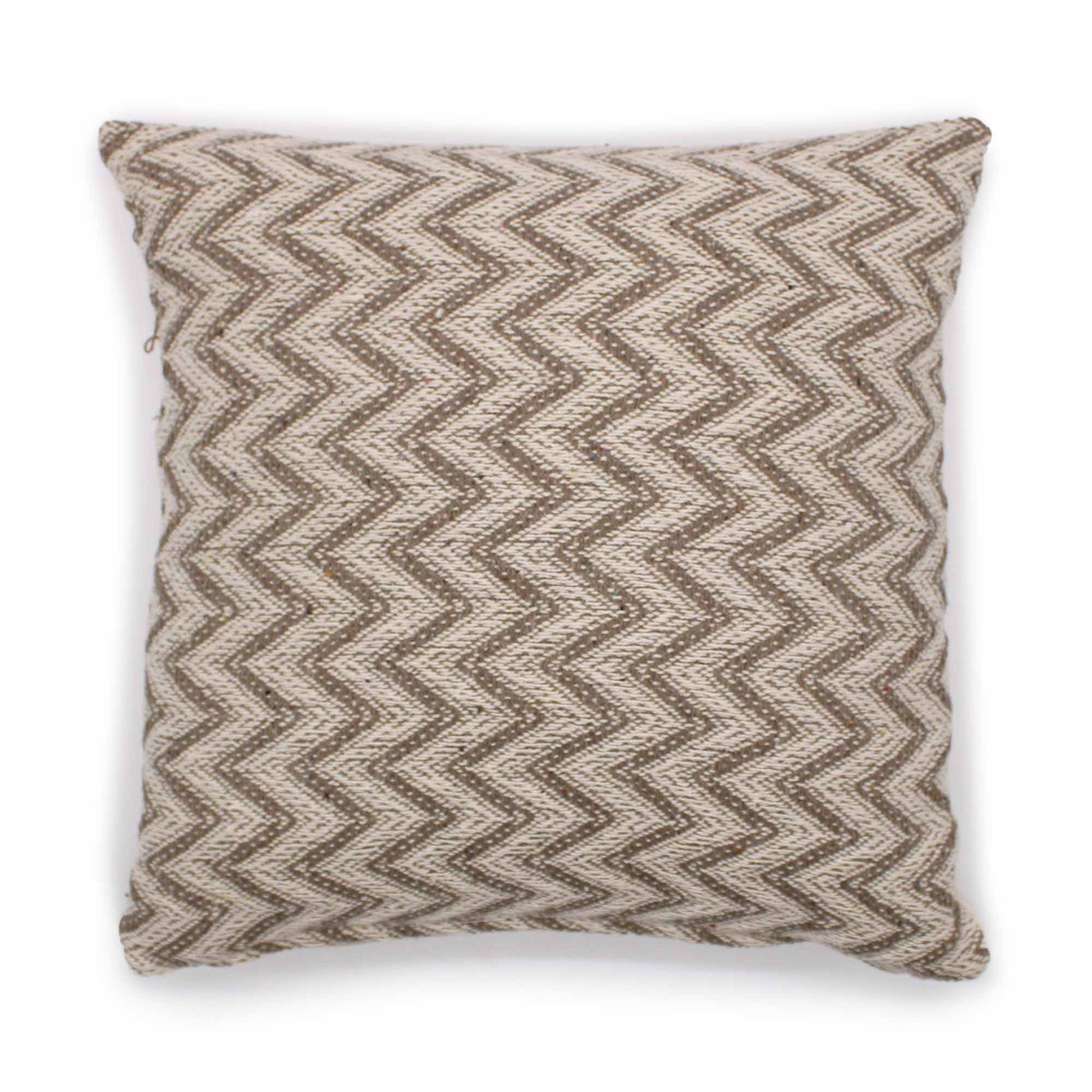 Warm Grey Wide Herringbone Cushion Cover – 40x40 cm | Auro & Co