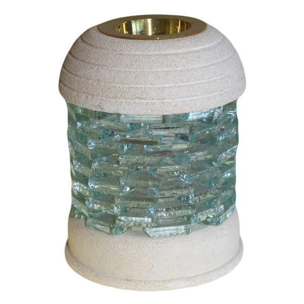 Stone Oil Burner - Round Glass Brick | Auro & Co