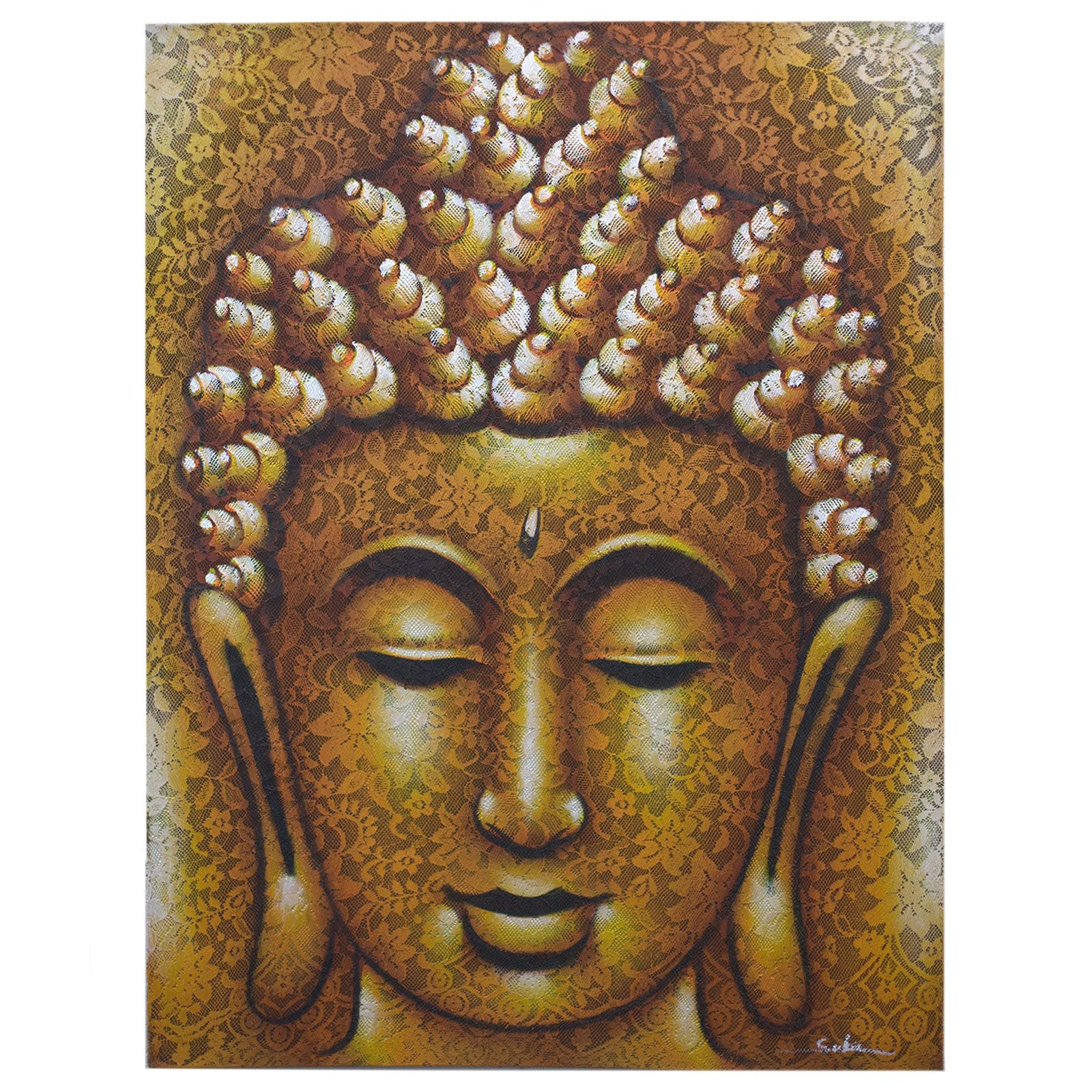 Buddha Painting - Gold Brocade Detail | Auro & Co