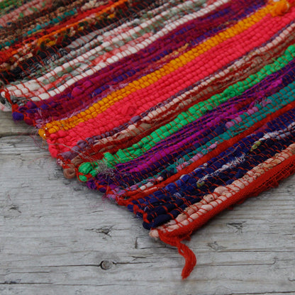 Luxury Handwoven Rag Rug – Red (150 × 90 cm) – lifestyle shot