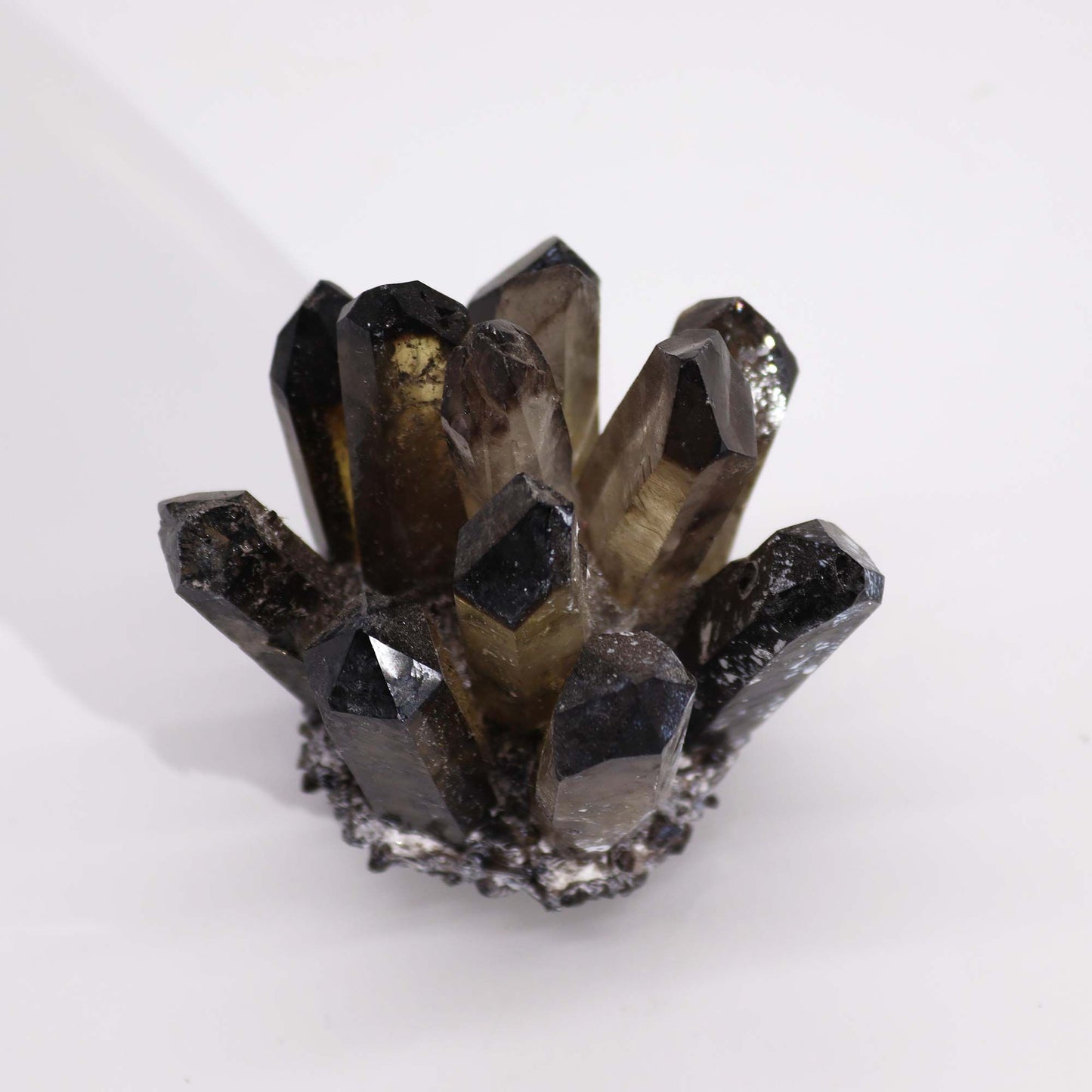 Crafted Quartz Cluster - Smoky Ghost Quartz – detail view