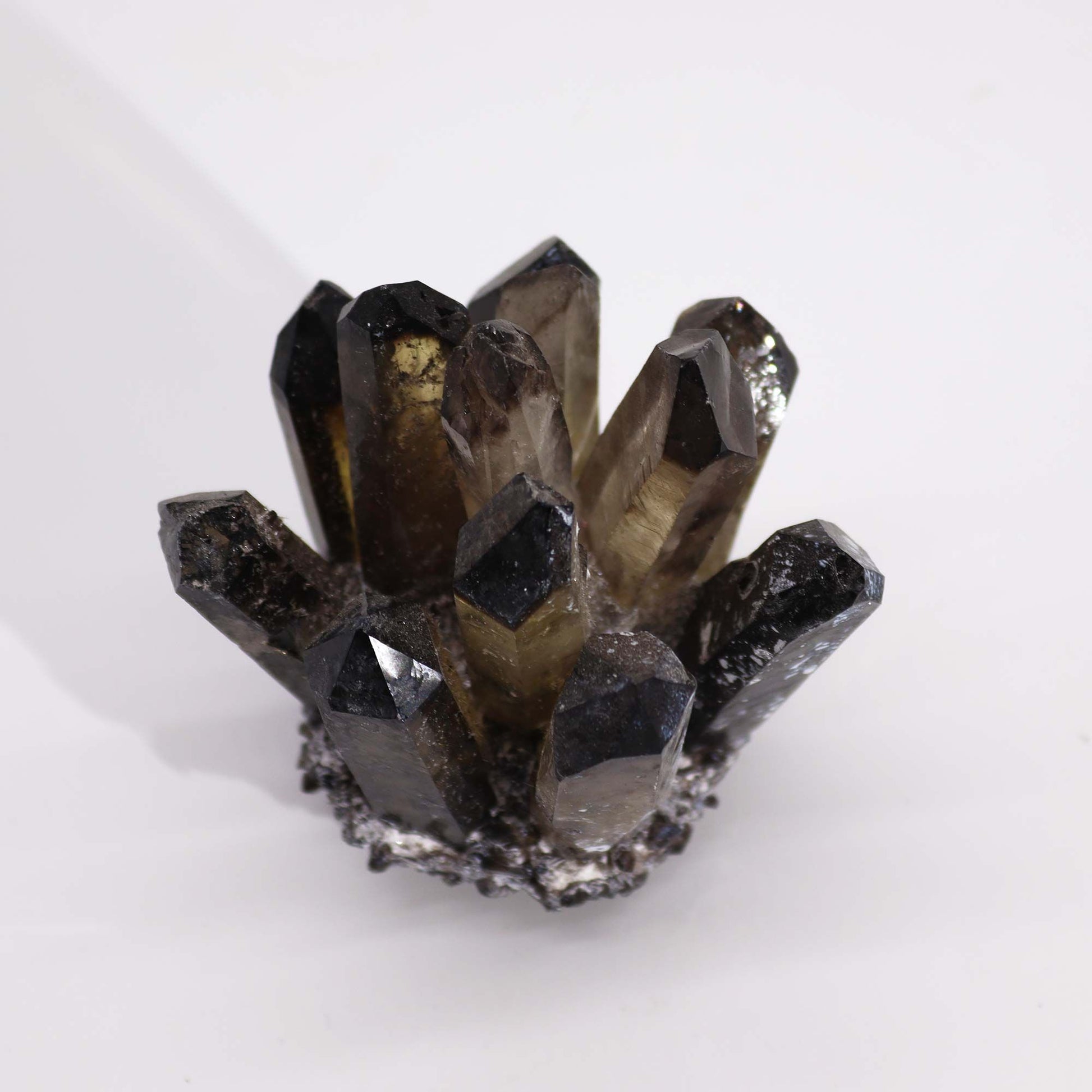 Crafted Quartz Cluster - Smoky Ghost Quartz – detail view