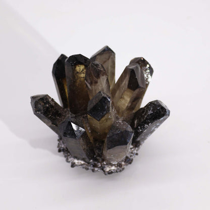 Crafted Quartz Cluster - Smoky Ghost Quartz – detail view