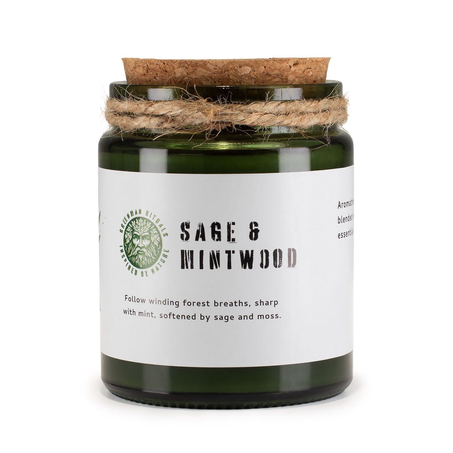 Greenman Woodwick Soy Candle - Sage & Mintwood | Auro & Co