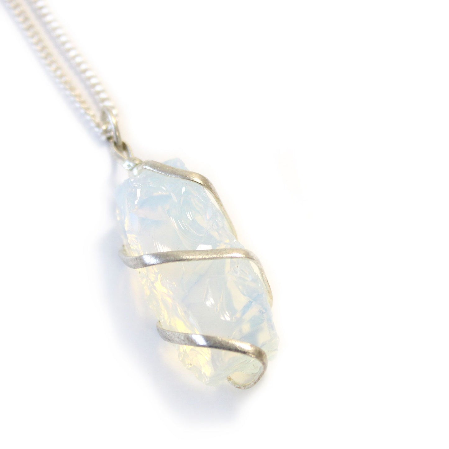 Cascade Wrapped Gemstone Necklace - Rough Opalite – packaging