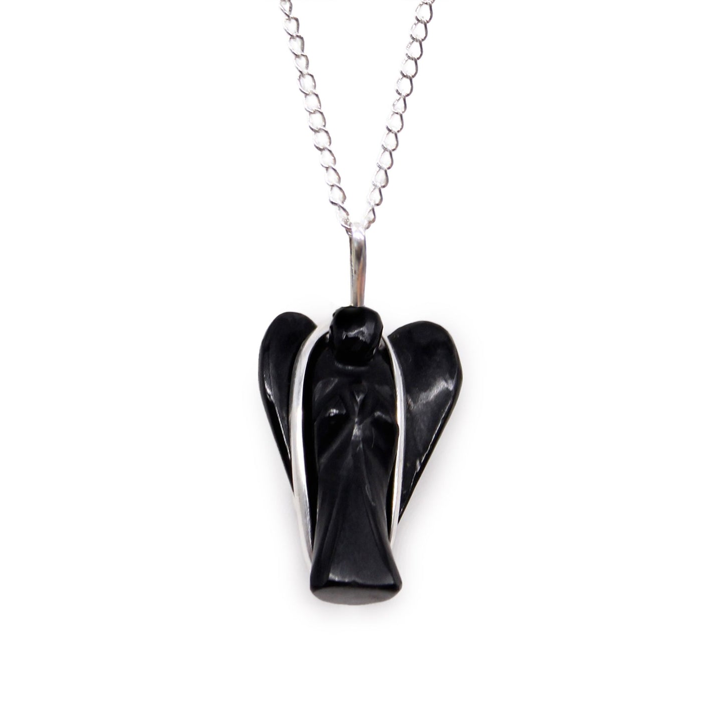 Gemstone Guardian Angel Pendant - Black Agate | Auro & Co