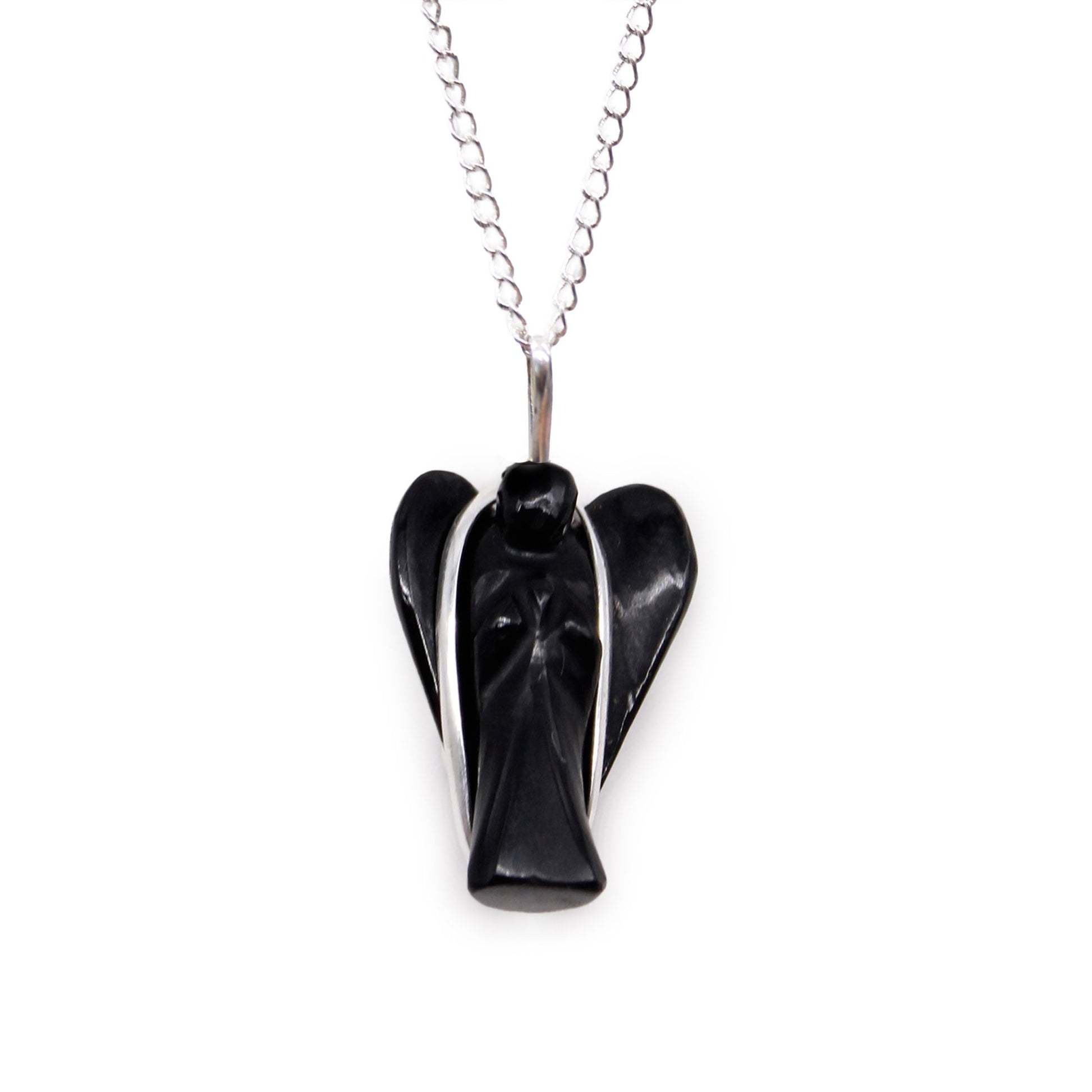 Gemstone Guardian Angel Pendant - Black Agate | Auro & Co