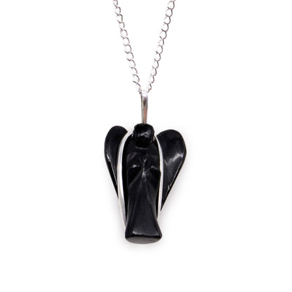 Gemstone Guardian Angel Pendant - Black Agate | Auro & Co