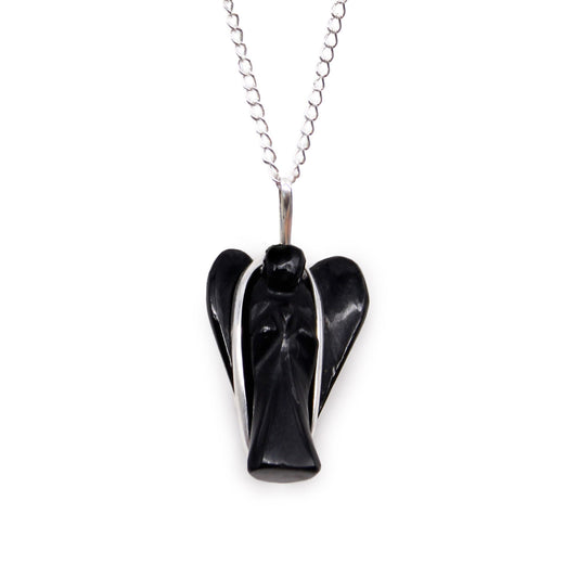 Gemstone Guardian Angel Pendant - Black Agate | Auro & Co