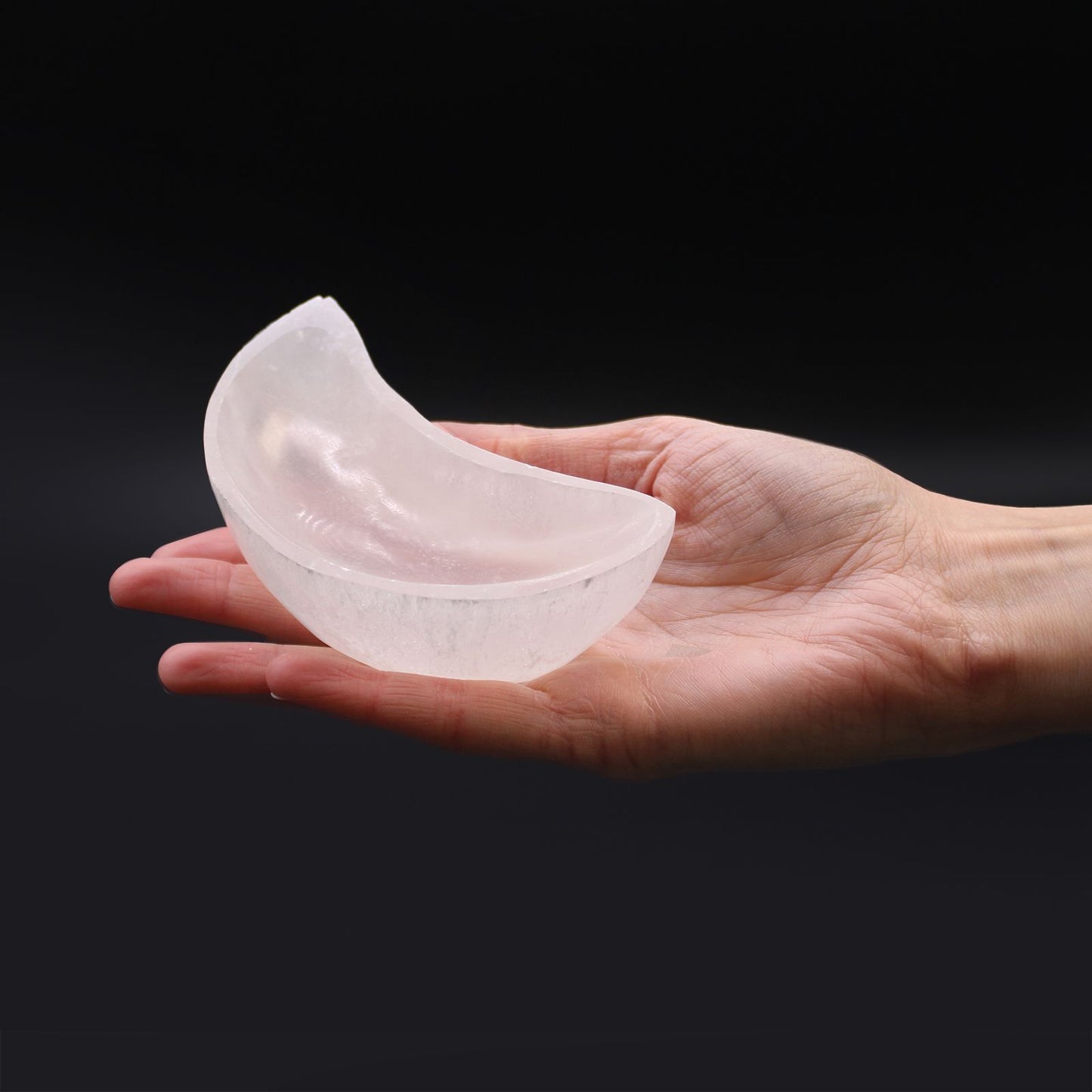 Selenite Moon Bowl - 10cm – packaging