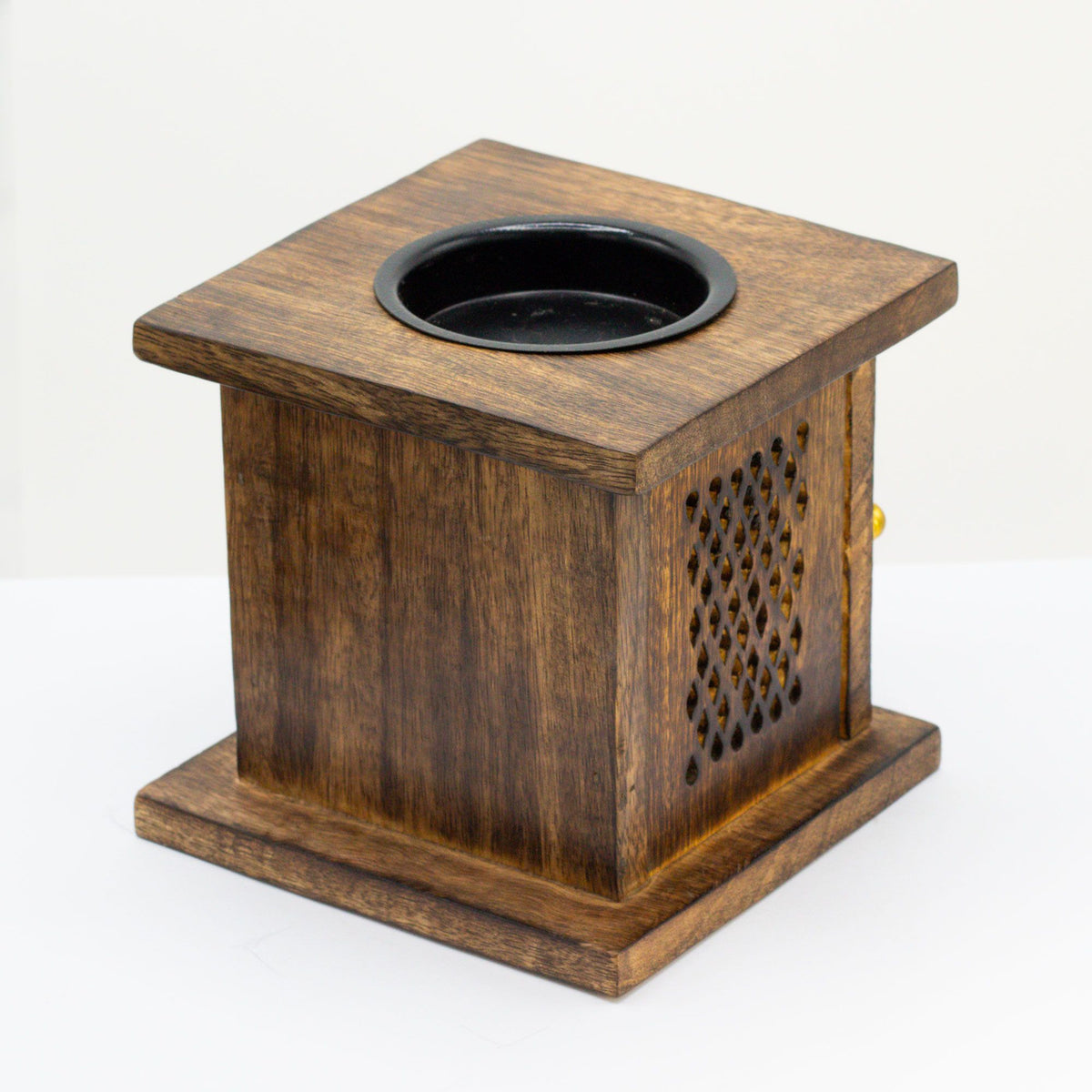 Tree of Life Mango Wood Box Oil Burner, Large