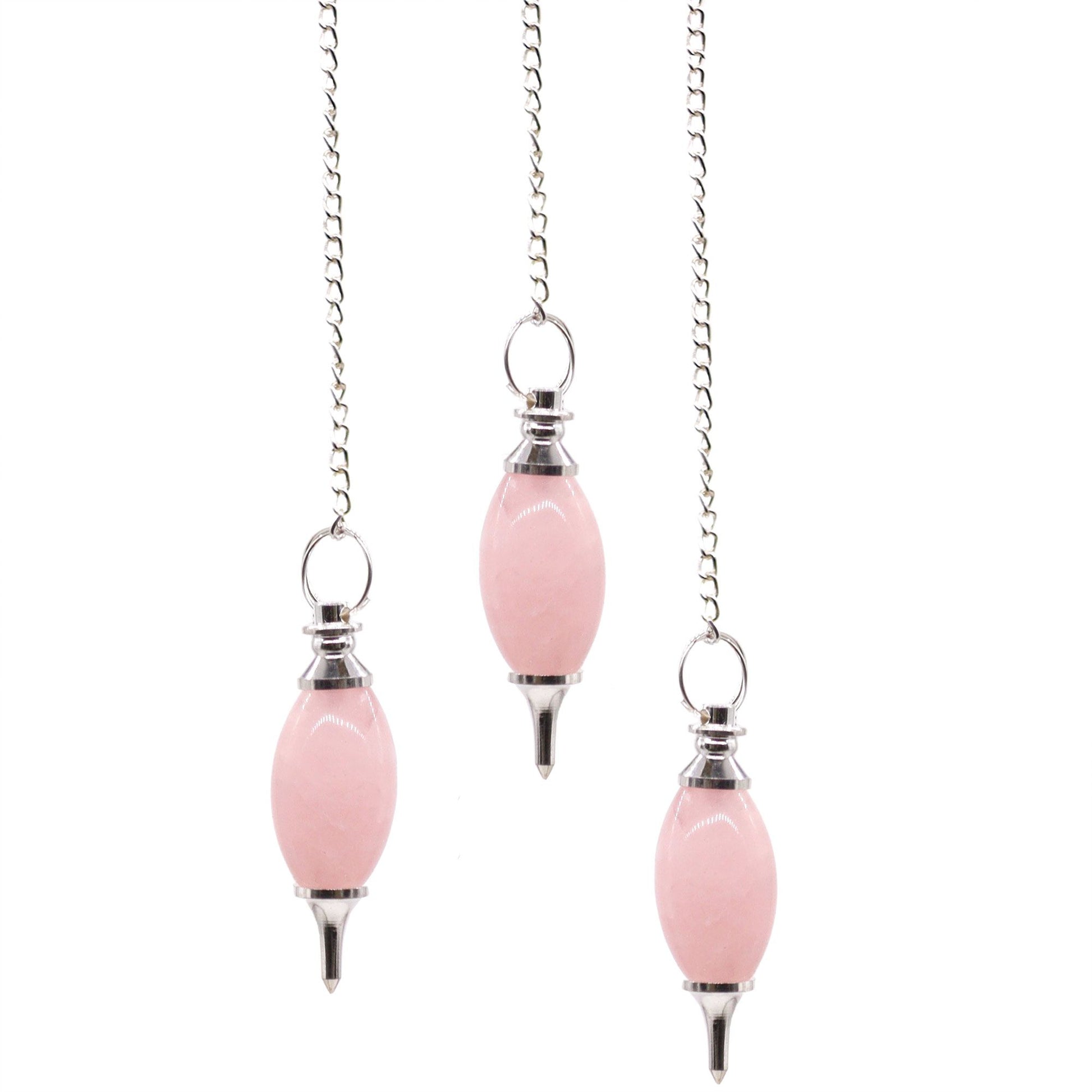 Lingam Shaped Gemstone Pendulum - Rose Quartz | Auro & Co