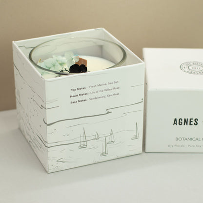 Agnes + Cat Botanical Soy Wax Candle - Seasalt & Moss – lifestyle shot