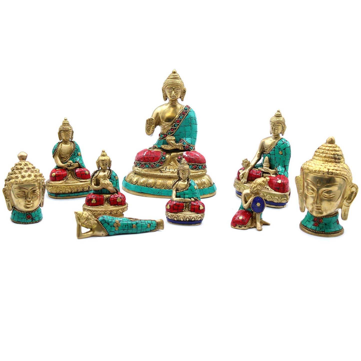 Inlaid Brass Buddha Statue