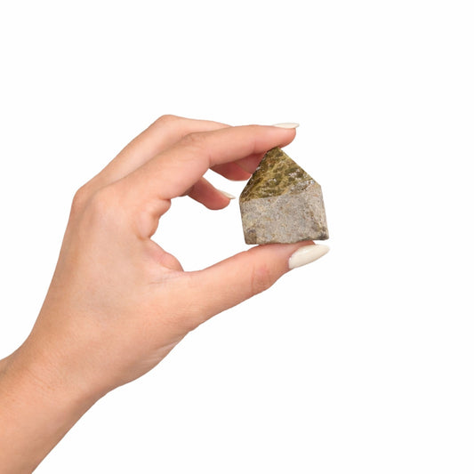 Gemstone Top Polished Points - Epidote A grade (approx 5-6 pieces) – detail view