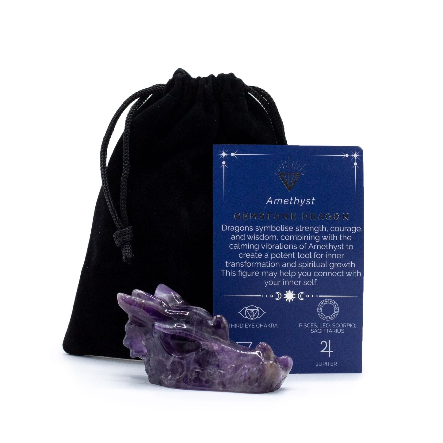 Gemstone Large Dragon Head- Amethyst | Auro & Co