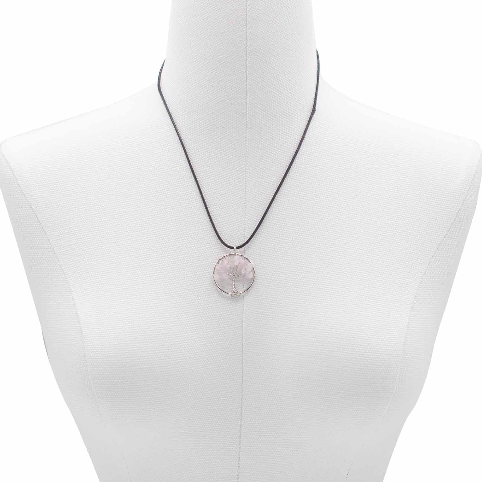 Tree of Life Pendant - Rose Quartz – detail view
