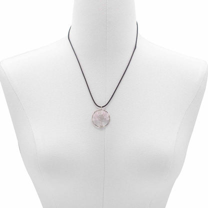 Tree of Life Pendant - Rose Quartz – detail view