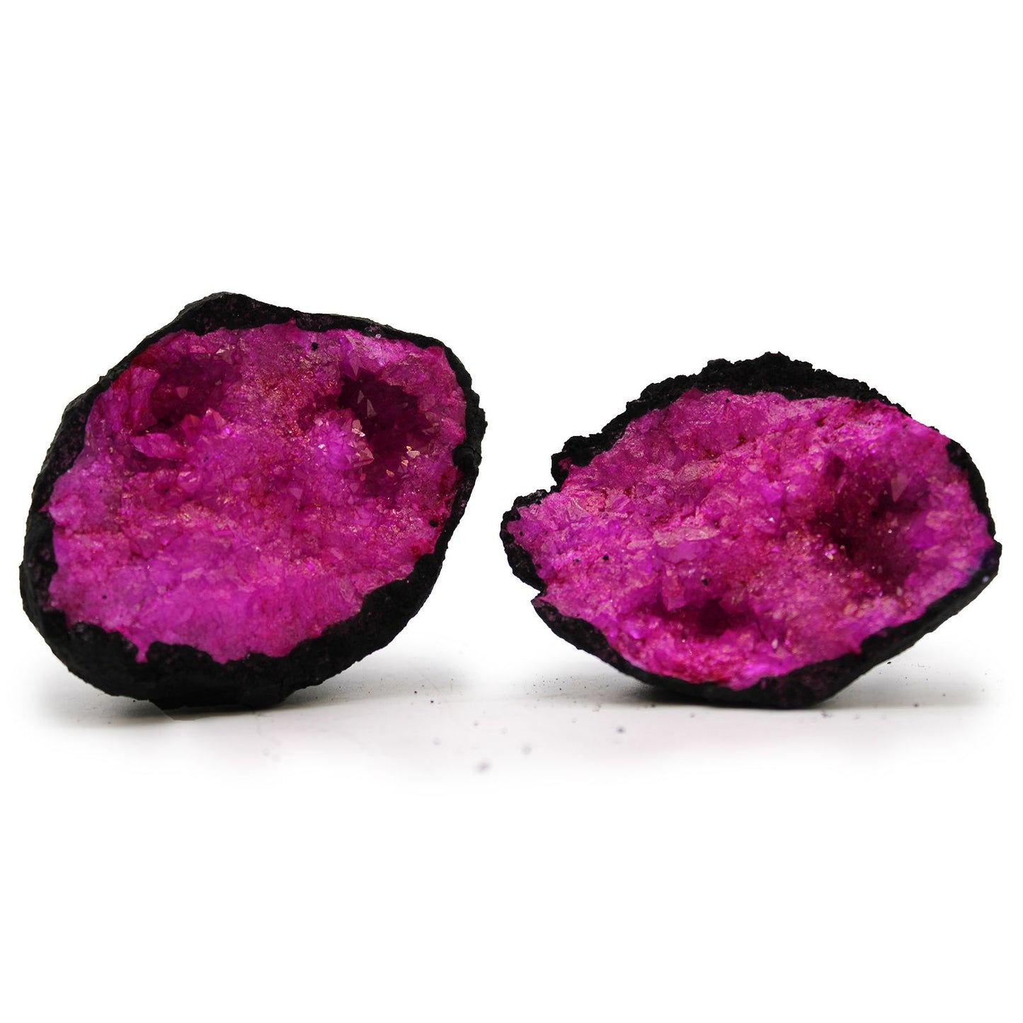 Coloured Calsite Geodes - Black Rock - Dark Red / Pink | Auro & Co