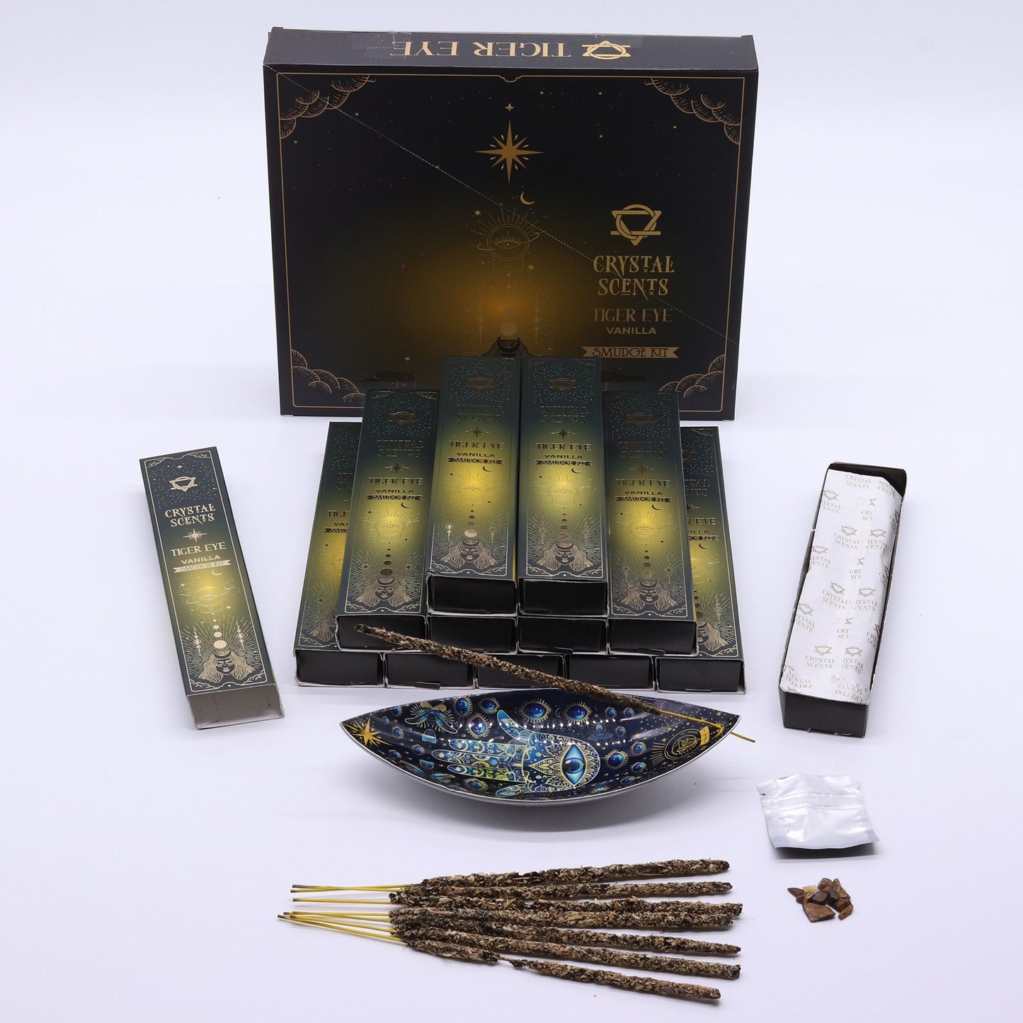 Tiger Eye Crystal Scents Smudge Incense - Vanilla – lifestyle shot