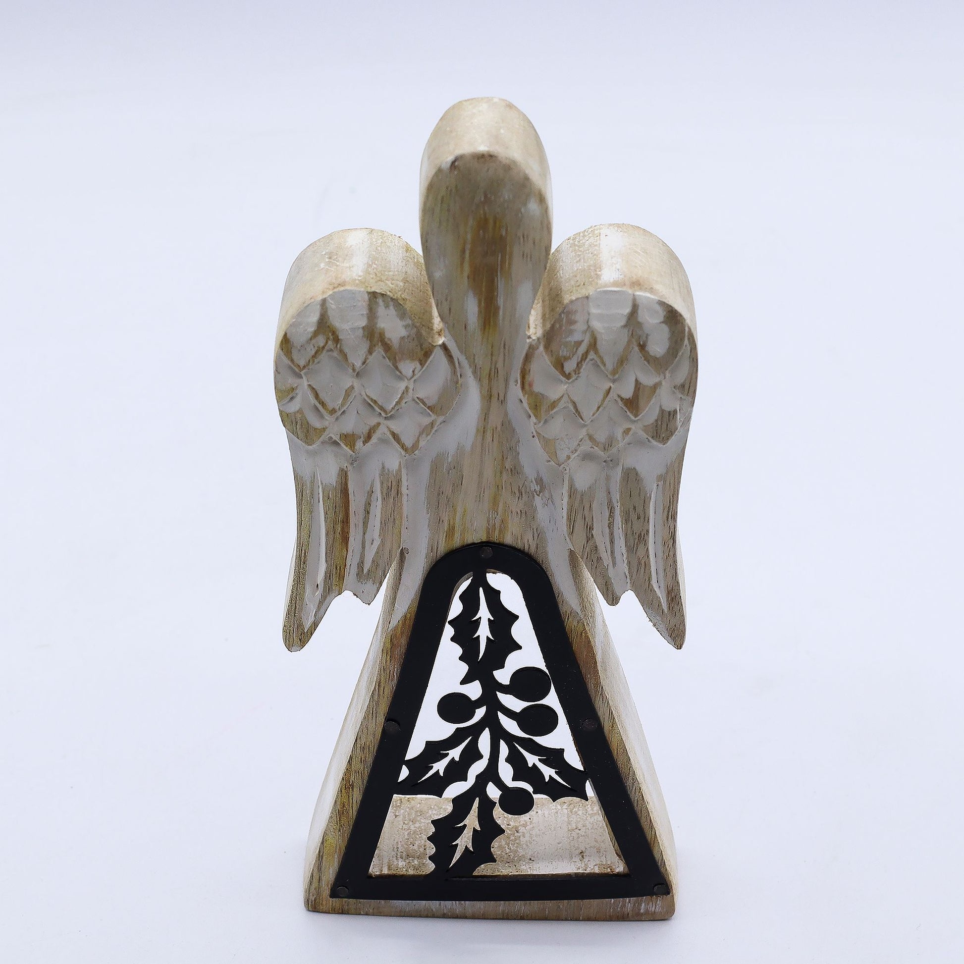 Mango Wood Angel - Whitewash with Iron Decor Cut Out – product image 6
