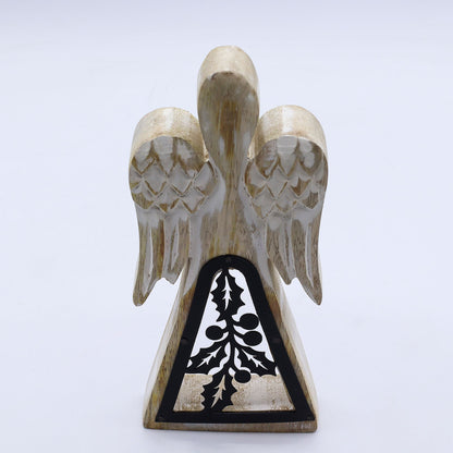 Mango Wood Angel - Whitewash with Iron Decor Cut Out – product image 6