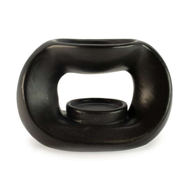 Ceramic Zen Oil Burner - Oval Pebble  - Matt Black | Auro & Co