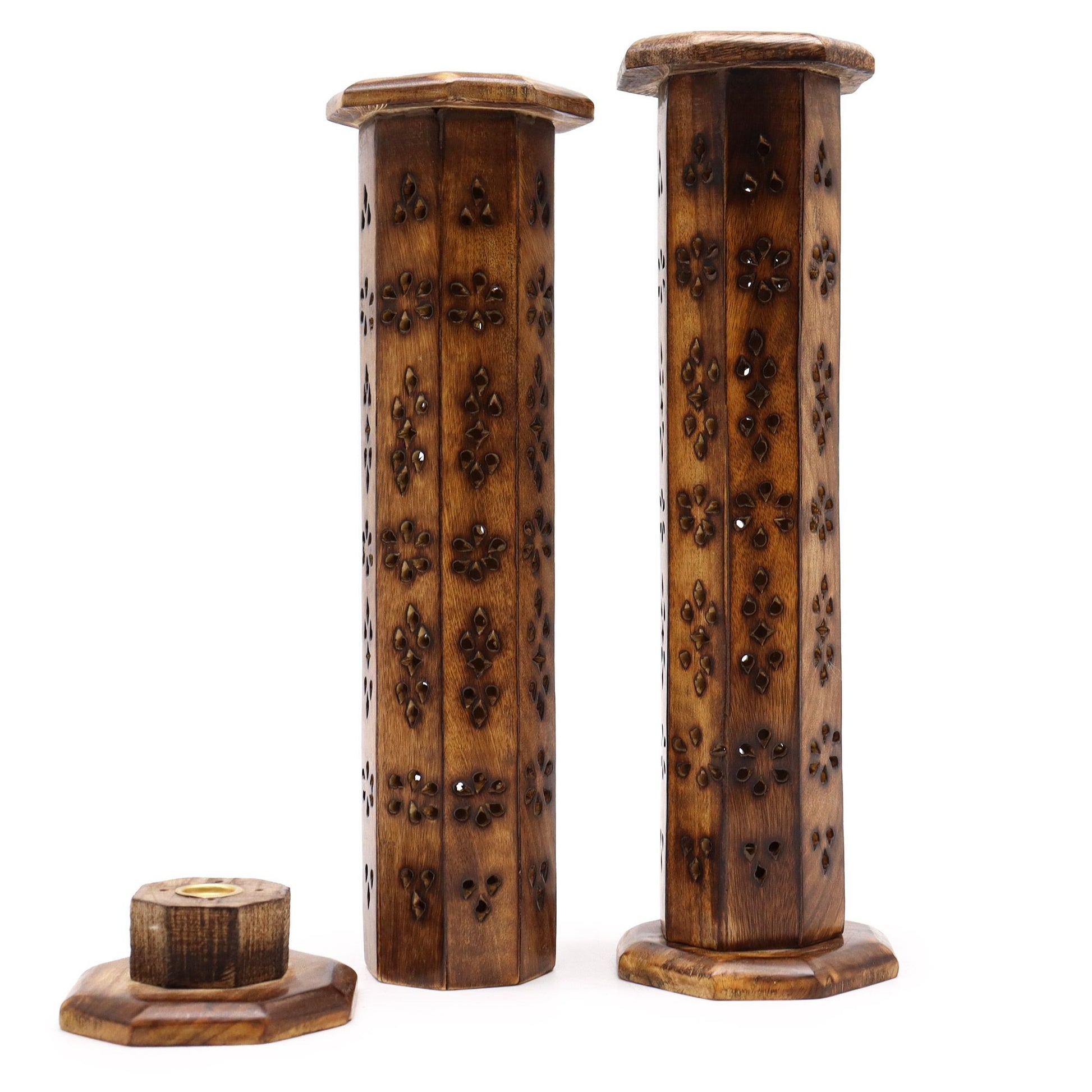 Mango Wood Hexagonal Tower | Auro & Co