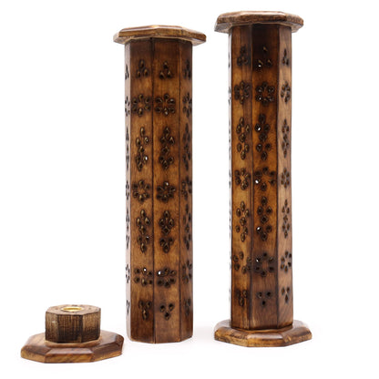 Mango Wood Hexagonal Tower | Auro & Co