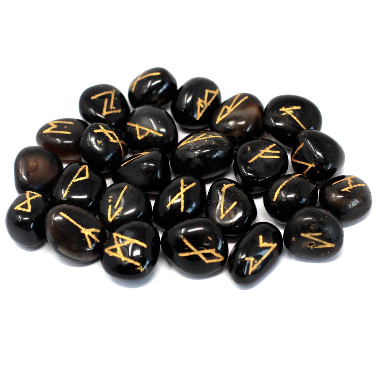 Runes Stone Set in Pouch - Black Onyx | Auro & Co