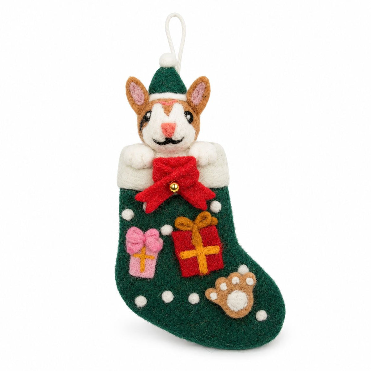 Felt Christmas Pet Stockings, Set of 6, Cat & Dog Designs